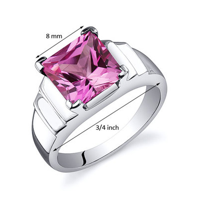 Oravo Step Design Princess Cut 3.25 carats Ring in Sterling Silver