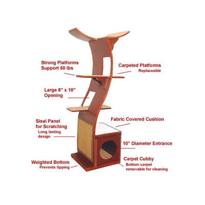 The Refined Feline 69" The Lotus Cat Tree in Espresso