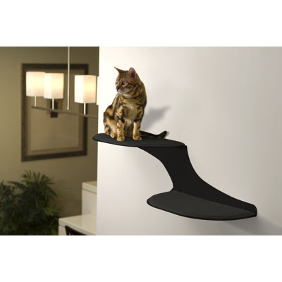 The Refined Feline Clouds Wall Mounted Faux Fur and Metal Cat Perch