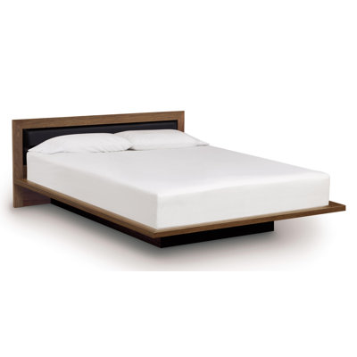 Moduluxe Bed with Low Upholstered Microsuede Headboard by Copeland Furniture -image