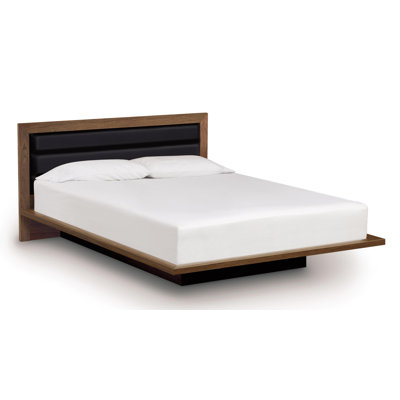 Moduluxe Bed with Upholstered Leather Headboard by Copeland Furniture -image