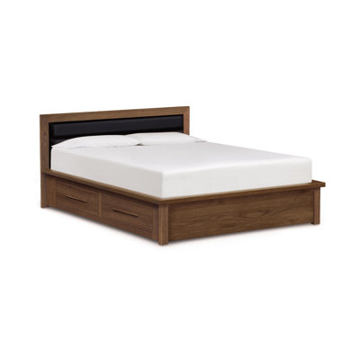 Moduluxe Storage Bed with Upholstered Microsuede Headboard by Copeland Furniture -image