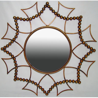 Ashton Sutton Shaped Gilt Wall Mirror in Distressed Gold