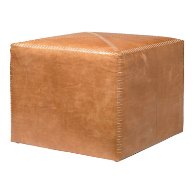 Jamie Young Company Buff Leather Cube Ottoman
