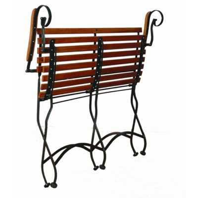 Furniture Designhouse African Teak Folding 2-Seat Bench with Arms