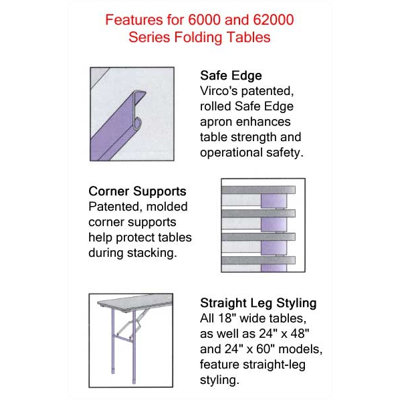 Virco 6000 Series Folding Table (18" x 72")