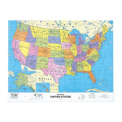 Virco US/World Map (51" x 51")