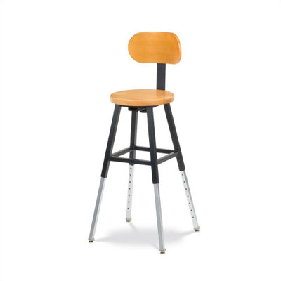 Virco Height Adjustable Lab Stool with Chrome Legs