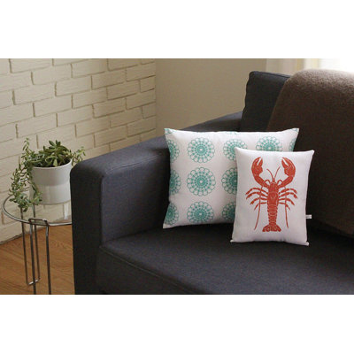 Artgoodies Lobster Block Print Squillow Accent Pillow