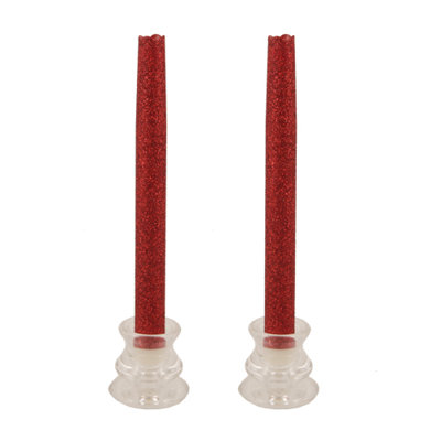 Pacific Accents Glitter Wax Flameless Tapers Candle (Set of 2)