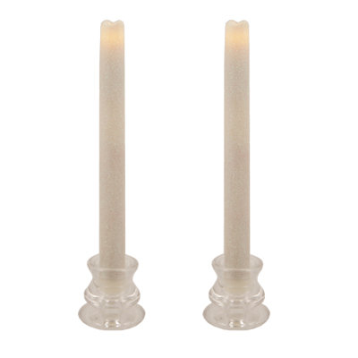 Pacific Accents Glitter Wax Flameless Tapers Candle (Set of 2)