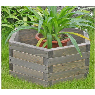 Elegant Home Fashions Hexagon Garden Barrel Planter