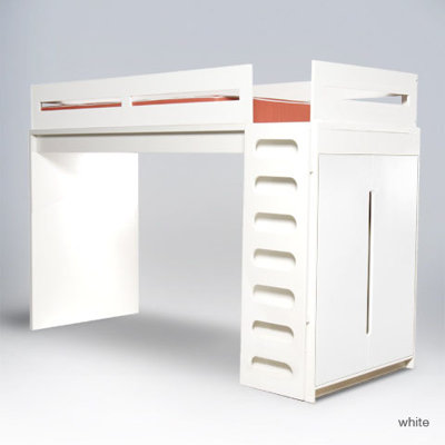 ducduc Alex Twin Loft Bed with Built-In Ladder