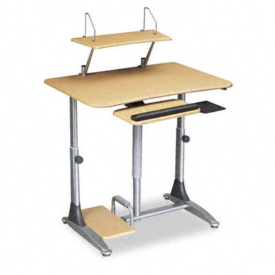 Balt Ergo Sit/Stand Workstation, 41w x 29d x 29-39h, Teak Laminate Top (Box Two)