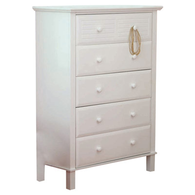 Mia 5 Drawer Chest in White by Dorel Asia -image