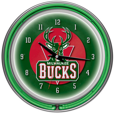 Trademark Global nBA Chrome Double Ring Neon Clock