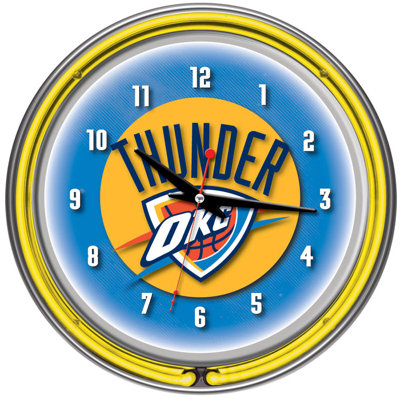 Trademark Global nBA Chrome Double Ring Neon Clock