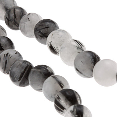 Pearlz Ocean 36 Inches Black Rutilated Quartz Knotted Necklace