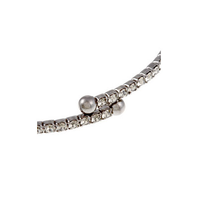 Zirconmania Celeste Goldtone Bangle Bracelet with Swarovski Elements
