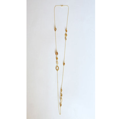 Zirconmania Goldtone Necklace with Geometric Shaped Crystals