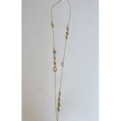 Zirconmania Goldtone Necklace with Geometric Shaped Crystals