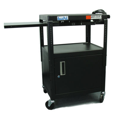 Buhl Height adjustable AV Media Cart with Security Cabinet