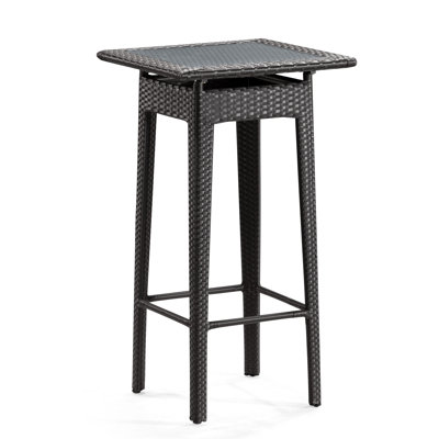dCOR design Railay Outdoor Pub Table Set in Dark Brown