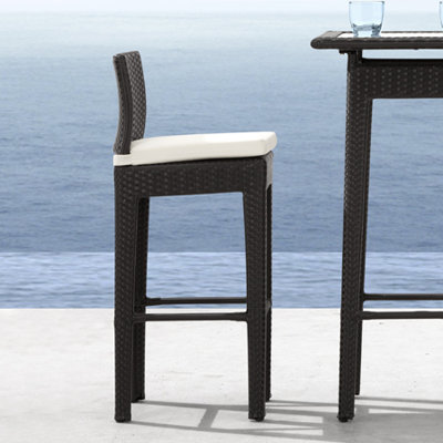 dCOR design Railay Outdoor Pub Table Set in Dark Brown