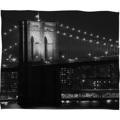 DENY Designs Leonidas Oxby Brooklyn Bridge 125 Fleece Throw Blanket