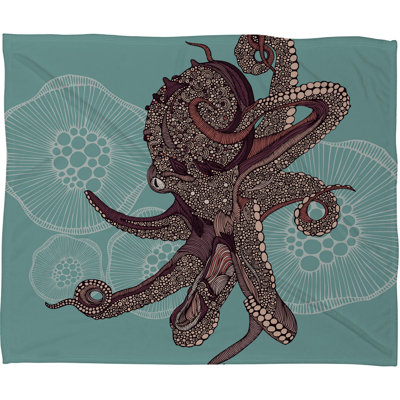 DENY Designs Valentina Ramos Octopus Bloom Fleece Throw Blanket