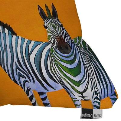 DENY Designs Clara Nilles Candy Stripe Zebras Throw Pillow