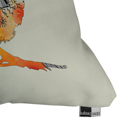 DENY Designs Iveta Abolina Orange Bird Throw Pillow
