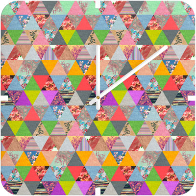 DENY Designs Bianca Green Lost in Pyramid Custom Clock
