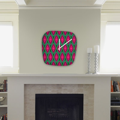 DENY Designs Wagner Campelo Ikat Leaves Modern Clock
