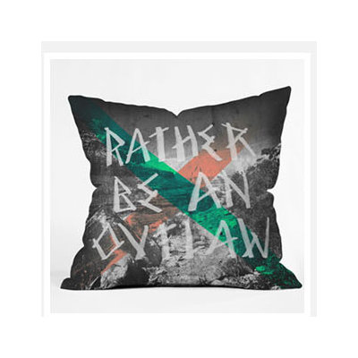 DENY Designs Wesley Bird Rather Be An Outlaw Throw Pillow