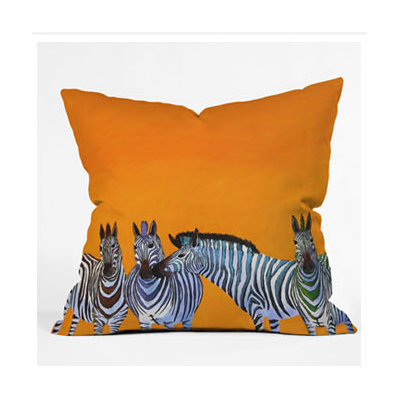 DENY Designs Clara Nilles Candy Stripe Zebras Throw Pillow