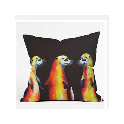 DENY Designs Clara Nilles Flaming Otters Throw Pillow