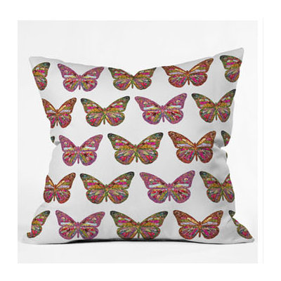 DENY Designs Bianca Green Butterflies Fly Throw Pillow