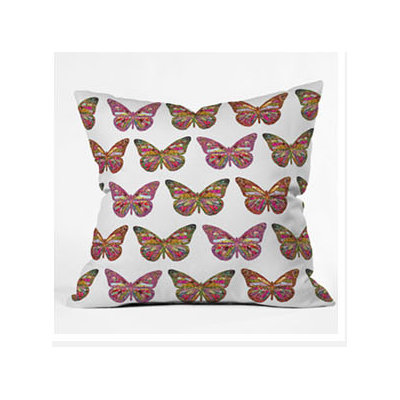DENY Designs Bianca Green Butterflies Fly Throw Pillow