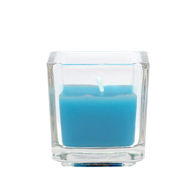 Zest Candle Square Glass Votive Candles (12 Pieces/Box )