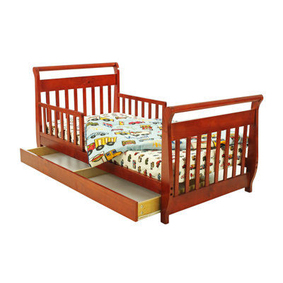 Dream On Me Sleigh Toddler Bed with Storage Drawer