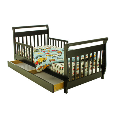 Dream On Me Sleigh Toddler Bed with Storage Drawer