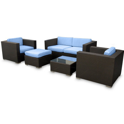 Modway Malibu 5 Piece Deep Seating Groups with Cushions