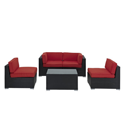 Modway Camfora 5 Piece Deep Seating Group with Cushions