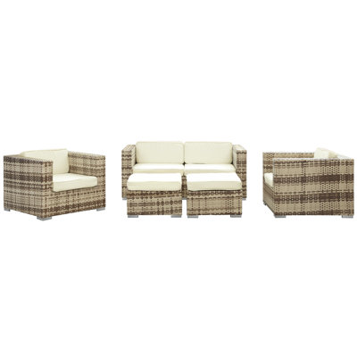 Modway Malibu 5 Piece Deep Seating Groups with Cushions