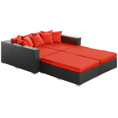 Modway Palisades Outdoor 4 Piece Daybed Set with Cushions