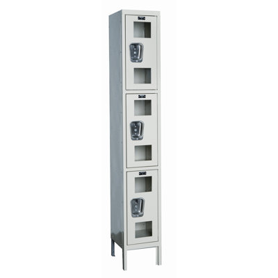 Hallowell Safety-View Stock Lockers - Triple Tier - 1 Section (Assembled)