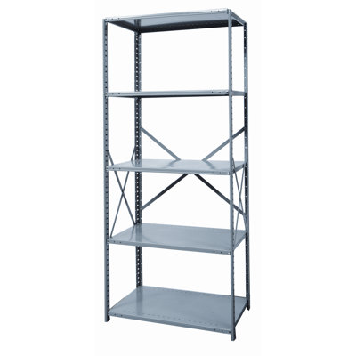 Hallowell Hi-Tech Shelving Medium-Duty Open Type Starter and Optional Add-on Unit with 5 Shelves