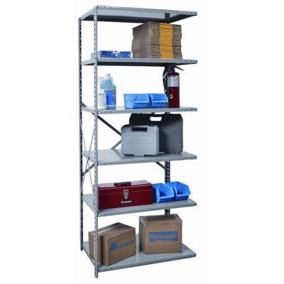 Hallowell Hi-Tech Shelving Heavy-Duty Open Type Add-on Unit with 6 Shelves