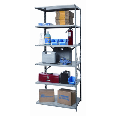 Hallowell Hi-Tech Shelving Medium-Duty Open Type Add-on Unit with 6 Shelves